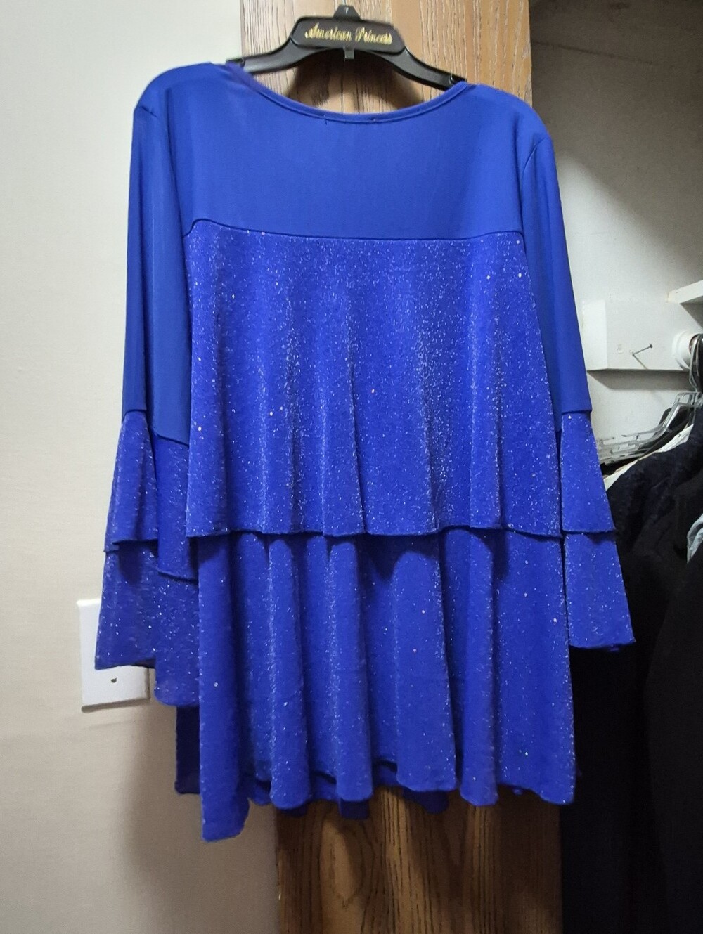 BeBonnie Tiered Sparkle Blouse in Royal Blue by Unbranded - Picture 9 of 9